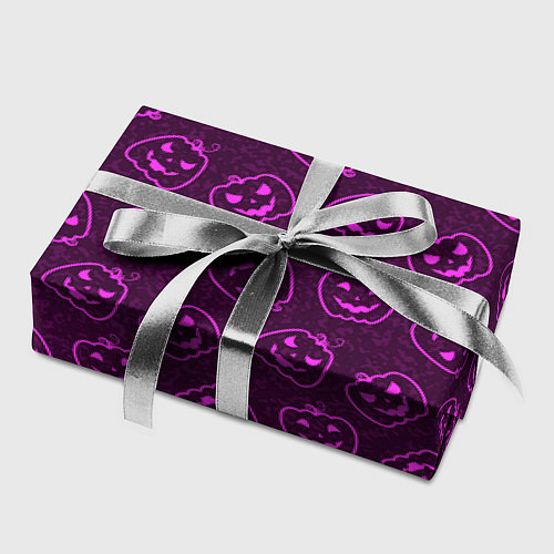 Бумага для упаковки Halloween - паттерн с тыквами / 3D-принт – фото 2