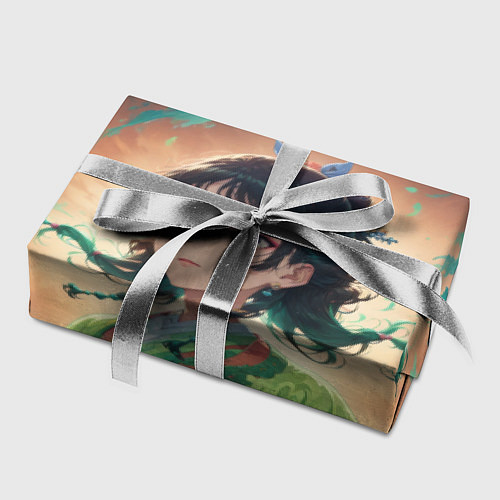 Бумага для упаковки Маомао на фоне облаков / 3D-принт – фото 2