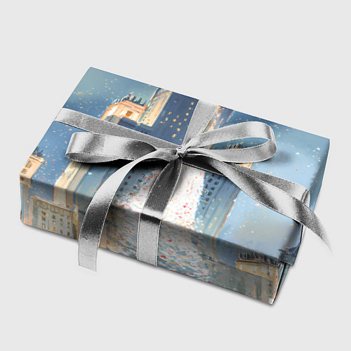 Бумага для упаковки Новый год в Москве / 3D-принт – фото 2