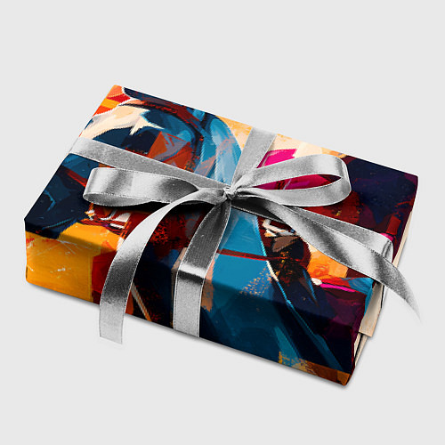 Бумага для упаковки Дед Мороз на коне / 3D-принт – фото 2