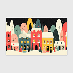 Бумага для упаковки Разноцветные новогодние дома, цвет: 3D-принт