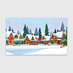 Бумага для упаковки Новогодник дворик, цвет: 3D-принт