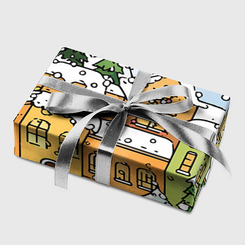 Бумага для упаковки Новогодний снегопад / 3D-принт – фото 2