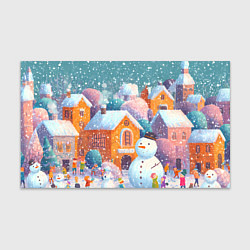 Бумага для упаковки Дети во дворе лепят снеговика, цвет: 3D-принт
