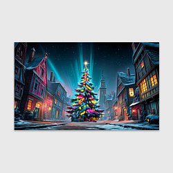 Бумага для упаковки Новогодняя елка в гирляндах, цвет: 3D-принт