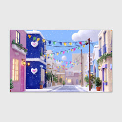 Бумага для упаковки Предновогодний праздничный дворик, цвет: 3D-принт