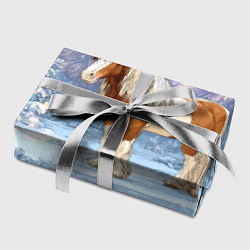 Бумага для упаковки Новогодняя лошадка в лесу, цвет: 3D-принт — фото 2