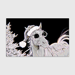 Бумага для упаковки Новогодняя лошадь в круглых очках, цвет: 3D-принт