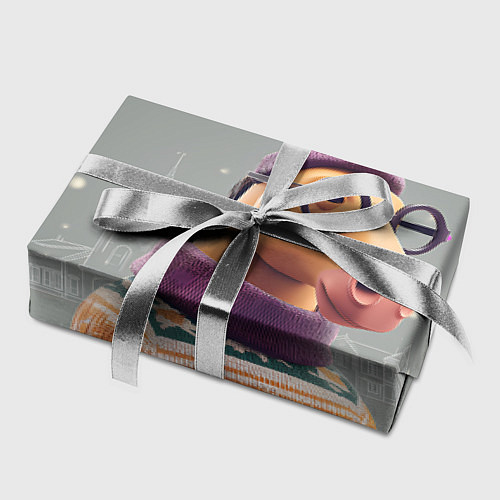 Бумага для упаковки Новогодняя лошадка хипстер / 3D-принт – фото 2