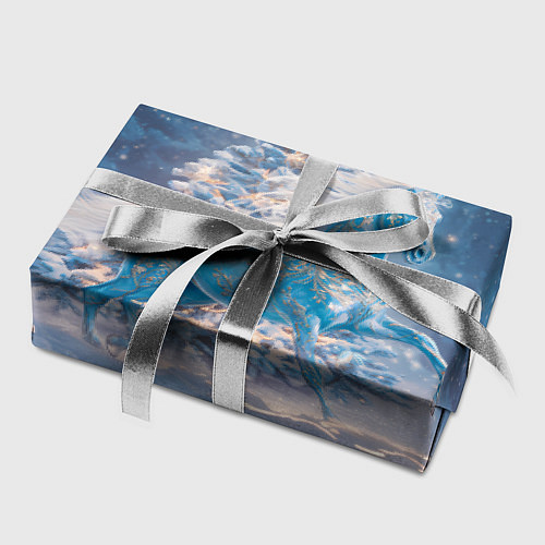 Бумага для упаковки Лошадка в заснеженном лесу 2026 / 3D-принт – фото 2