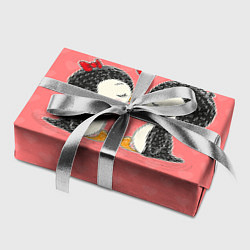 Бумага для упаковки Влюбленные пингвины, цвет: 3D-принт — фото 2