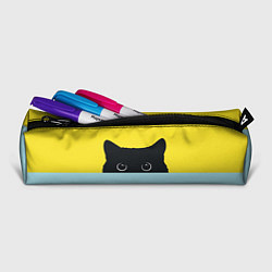 Пенал для ручек Черный кот выглядывает, цвет: 3D-принт — фото 2
