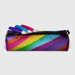 Пенал для ручек Яркая мозаика радуга диагональ, цвет: 3D-принт — фото 2