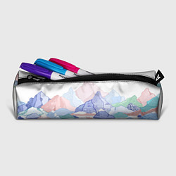 Пенал для ручек Разноцветные пастельные оттенки гор в отражении во, цвет: 3D-принт — фото 2
