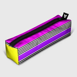 Пенал для ручек Яркие неоновые полосы в сочетании с черно-белыми п, цвет: 3D-принт