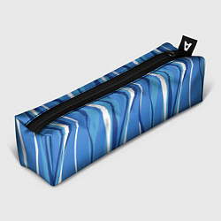 Пенал для ручек Синие и белые волны, цвет: 3D-принт