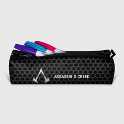 Пенал для ручек Assassins Creed Logo Glitch на темном фоне, цвет: 3D-принт — фото 2