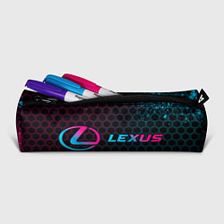 Пенал для ручек Lexus - neon gradient: надпись и символ, цвет: 3D-принт — фото 2