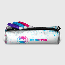 Пенал для ручек Brighton neon gradient style: надпись и символ, цвет: 3D-принт — фото 2