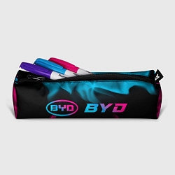 Пенал для ручек BYD - neon gradient: надпись и символ, цвет: 3D-принт — фото 2