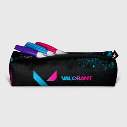 Пенал для ручек Valorant - neon gradient: надпись и символ, цвет: 3D-принт — фото 2