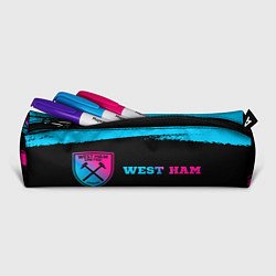 Пенал для ручек West Ham - neon gradient: надпись и символ, цвет: 3D-принт — фото 2