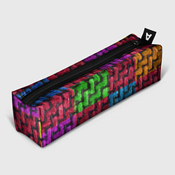 Пенал для ручек Грубая вязка - цветная клетка - fashion 2044, цвет: 3D-принт