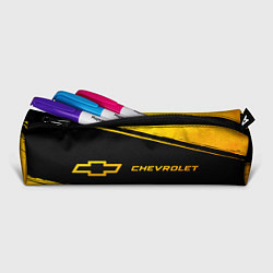 Пенал для ручек Chevrolet - gold gradient: надпись и символ, цвет: 3D-принт — фото 2
