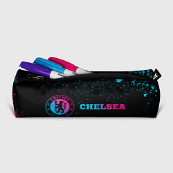 Пенал для ручек Chelsea - neon gradient: надпись и символ, цвет: 3D-принт — фото 2