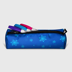 Пенал для ручек Снежинки - синий, цвет: 3D-принт — фото 2
