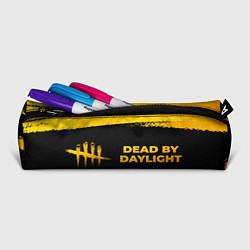 Пенал для ручек Dead by Daylight - gold gradient: надпись и символ, цвет: 3D-принт — фото 2