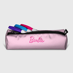 Пенал для ручек Барби - логотип на клетчатом фоне, цвет: 3D-принт — фото 2