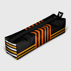 Пенал Полосатый узор в красных оранжевых тонах на черном