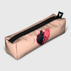 Пенал для ручек Геншин Импакт, героиня на фоне сердца, цвет: 3D-принт