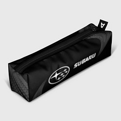 Пенал для ручек Subaru speed на темном фоне со следами шин: надпис, цвет: 3D-принт