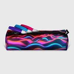 Пенал для ручек Неоновые фиолетовые волны, цвет: 3D-принт — фото 2