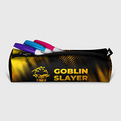Пенал для ручек Goblin Slayer - gold gradient: надпись и символ, цвет: 3D-принт — фото 2