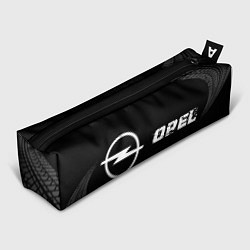 Пенал для ручек Opel speed на темном фоне со следами шин: надпись, цвет: 3D-принт