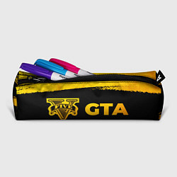 Пенал для ручек GTA - gold gradient: надпись и символ, цвет: 3D-принт — фото 2