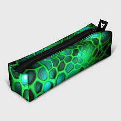 Пенал для ручек Зеленые неоновые соты, цвет: 3D-принт