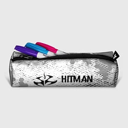 Пенал для ручек Hitman glitch на светлом фоне по-горизонтали, цвет: 3D-принт — фото 2