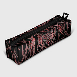 Пенал для ручек Чёрные линии с красной обводкой, цвет: 3D-принт