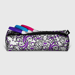 Пенал для ручек Фиолетовые кружевные узоры, цвет: 3D-принт — фото 2