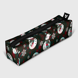 Пенал для ручек Снеговики узоры, цвет: 3D-принт