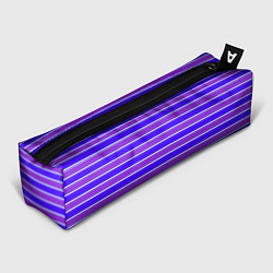 Пенал для ручек Неоновые полосы фиолетовые и синие, цвет: 3D-принт