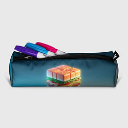 Пенал для ручек Абстрактный гамбургер в форме куба, цвет: 3D-принт — фото 2