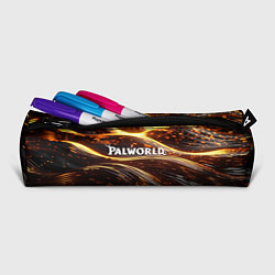 Пенал для ручек Palworld логотип золотистый и черный фон, цвет: 3D-принт — фото 2