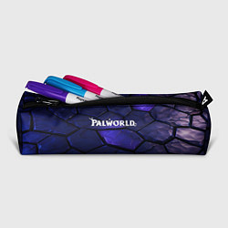 Пенал для ручек Palworld логотип темные синие разломы плит, цвет: 3D-принт — фото 2