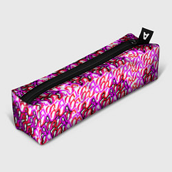 Пенал для ручек Розовый узор и белая обводка, цвет: 3D-принт