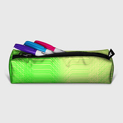 Пенал для ручек Зелёные градиентные линии, цвет: 3D-принт — фото 2